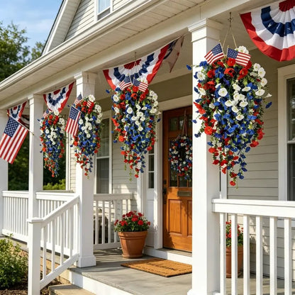 ✨ Celebrate America’s 250th Anniversary with Patriotic Hanging Flower Baskets