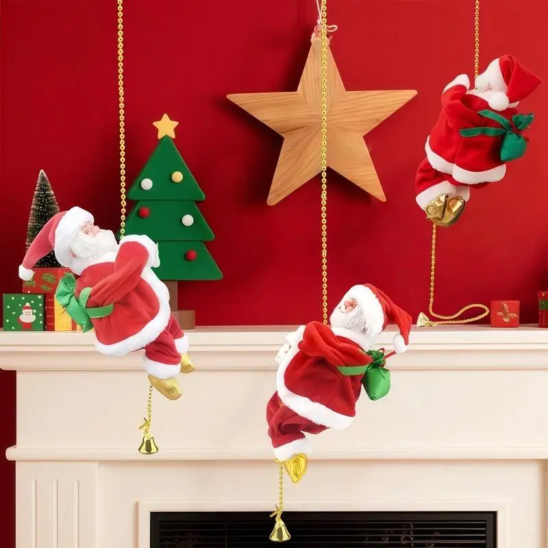 🎅Electric Climbing Santa Claus | 🎊Animated Christmas Decoration with Music | ✨Kids’ Favorite Holiday Toy | Limited Holiday 40% OFF!🎁