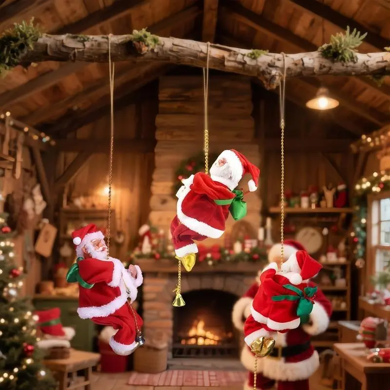 🎅Electric Climbing Santa Claus | 🎊Animated Christmas Decoration with Music | ✨Kids’ Favorite Holiday Toy | Limited Holiday 40% OFF!🎁