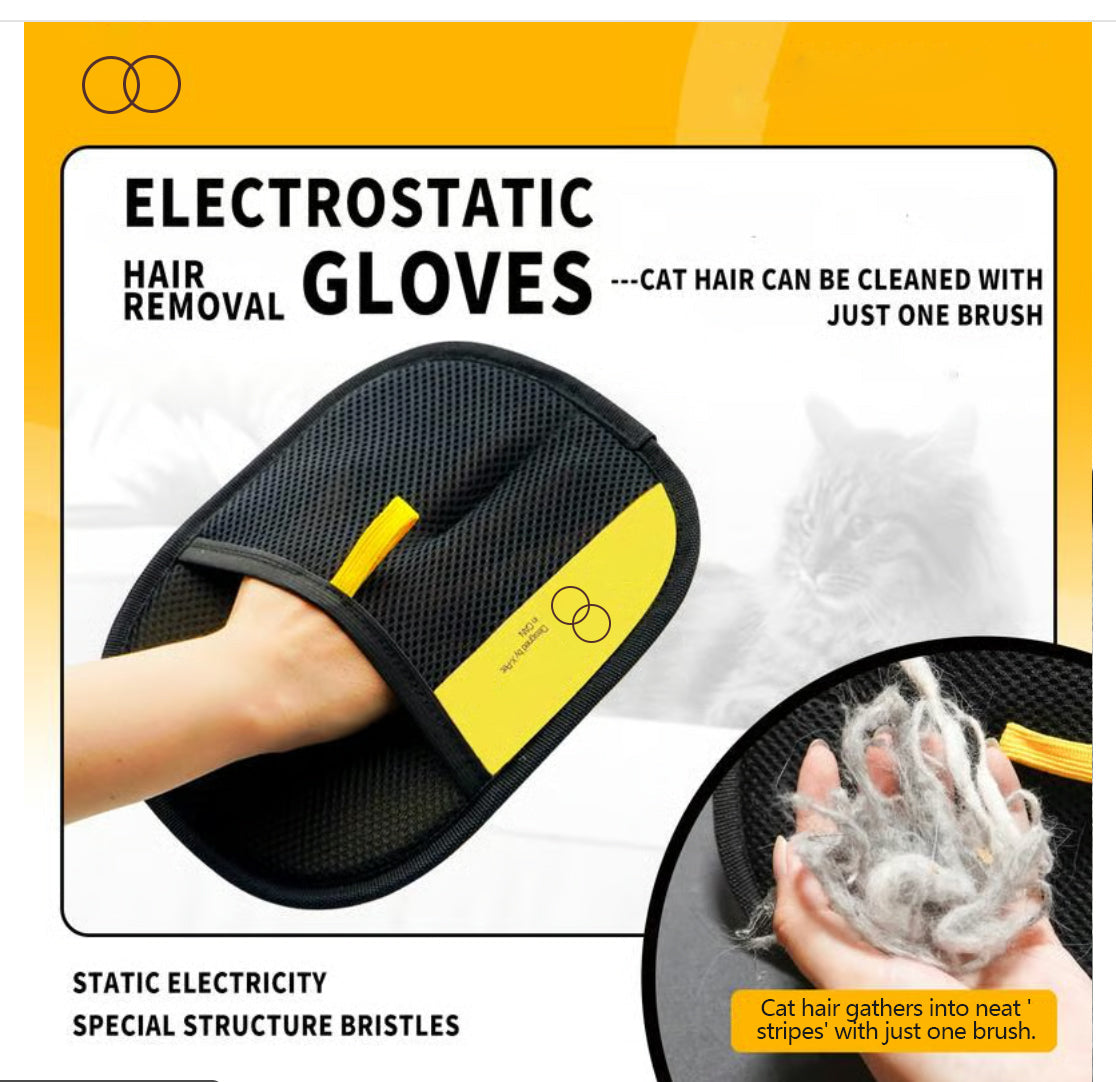 Reusable Pet Hair Removal Gloves | Electrostatic Double-Sided Cleaning Glove for Couch, Carpet, Clothing