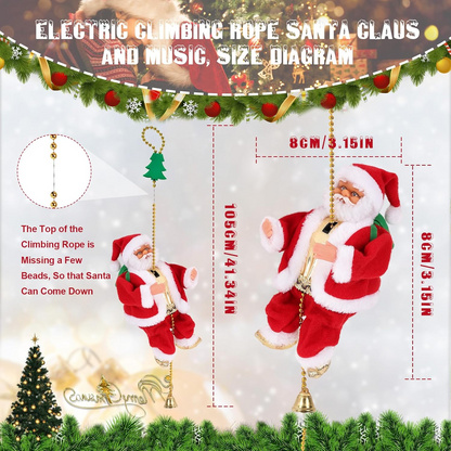 🎅Electric Climbing Santa Claus | 🎊Animated Christmas Decoration with Music | ✨Kids’ Favorite Holiday Toy | Limited Holiday 40% OFF!🎁
