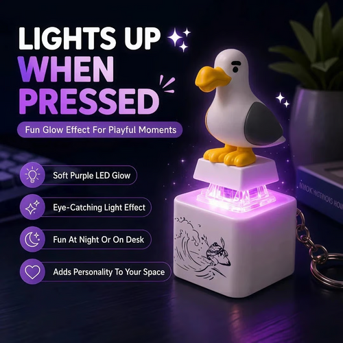 MINE Seagull Keychain — Press It. It Talks. It Glows.