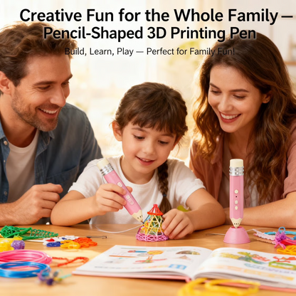 [49% OFF Holiday Special] Viral Pencil-Shaped 3D Printing Pen for Kids – Safe Low-Temp, Wireless & STEM Certified (Christmas Gift Bundle)