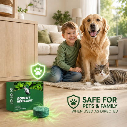 🟢 Natural Peppermint Rodent Repellent Tablets – 12 Pack-up