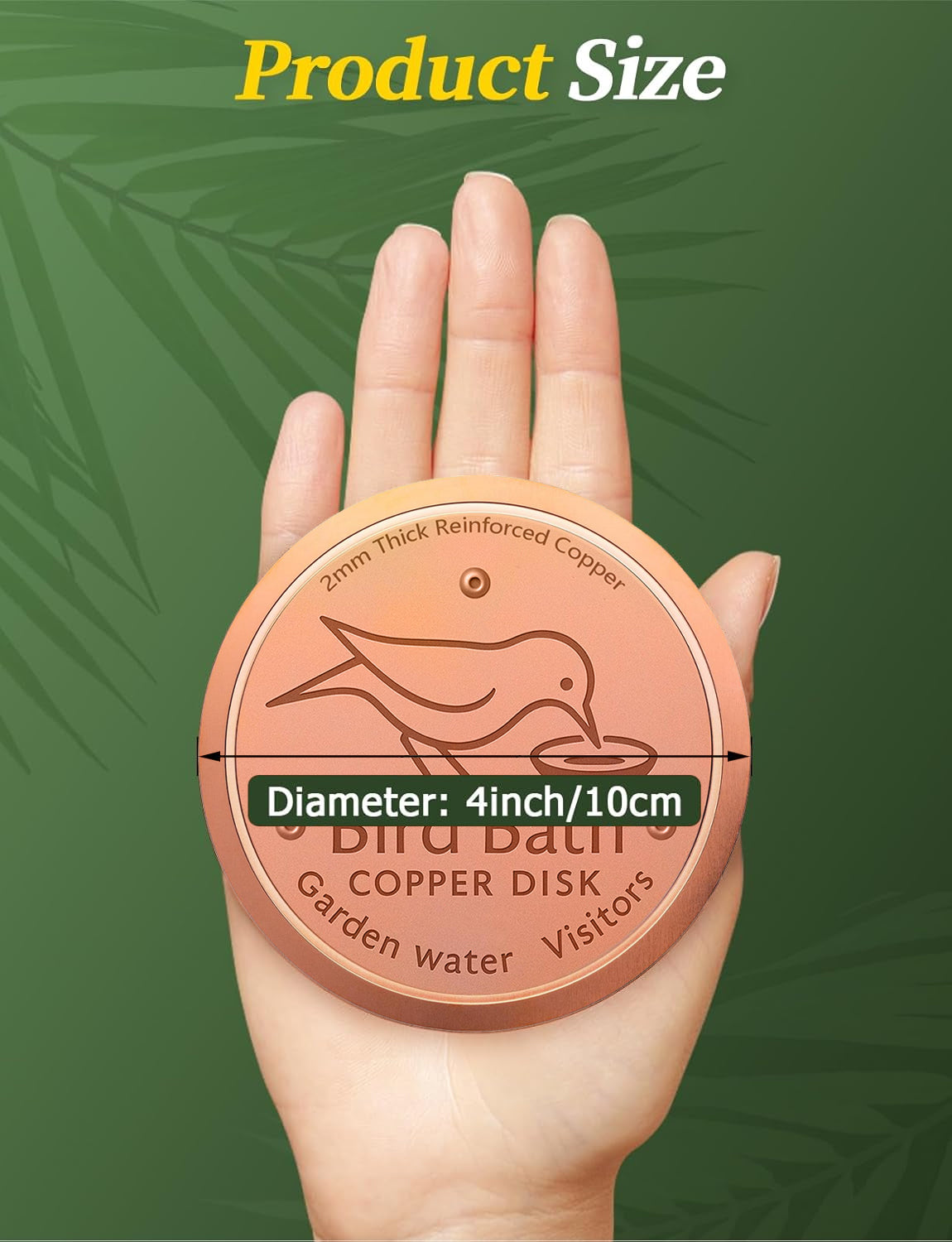🥇ODALIT™ 99.99% Pure Copper Bird Bath Disk — Keep Your Birdbath Clean Naturally, All Season Long! No Chemicals, No Hassle.