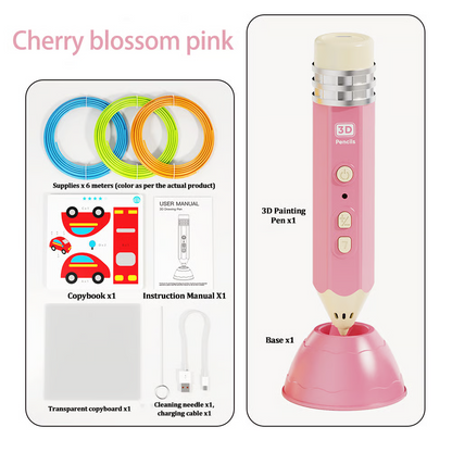 [49% OFF Holiday Special] Viral Pencil-Shaped 3D Printing Pen for Kids – Safe Low-Temp, Wireless & STEM Certified (Christmas Gift Bundle)