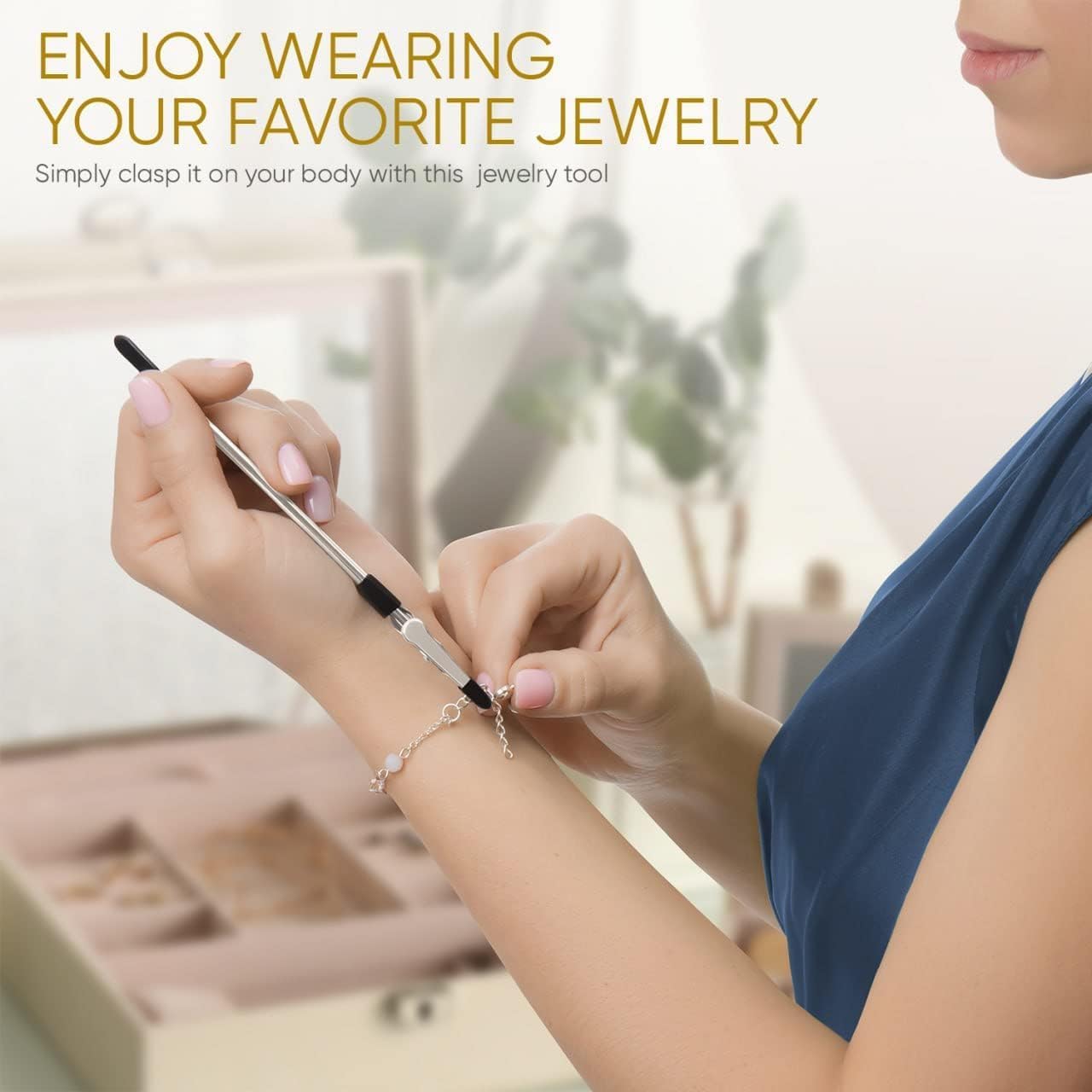 🥇Bracelet & Necklace Clasp Helper – Easy Jewelry & Watch Fastener, Portable Metal Tool, Put On by Yourself