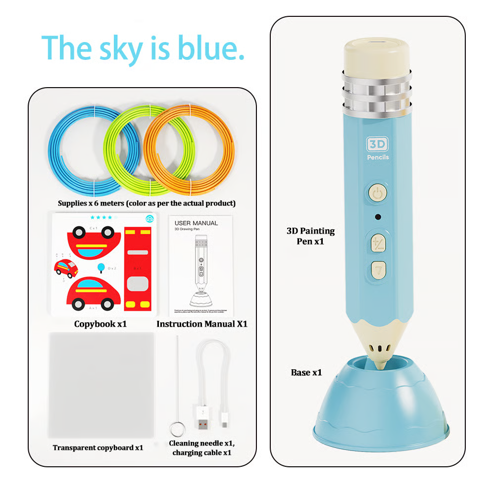 [49% OFF Holiday Special] Viral Pencil-Shaped 3D Printing Pen for Kids – Safe Low-Temp, Wireless & STEM Certified (Christmas Gift Bundle)
