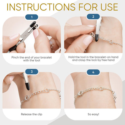 🥇Bracelet & Necklace Clasp Helper – Easy Jewelry & Watch Fastener, Portable Metal Tool, Put On by Yourself