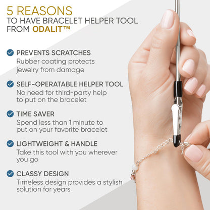 🥇Bracelet & Necklace Clasp Helper – Easy Jewelry & Watch Fastener, Portable Metal Tool, Put On by Yourself