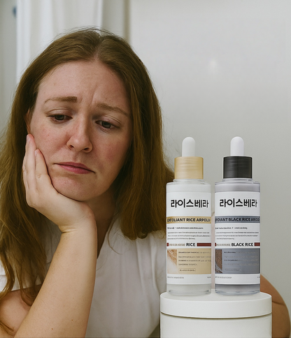 Rice Ampoule Duo (2 Bottles) – Clears Blackheads & Whiteheads, Revives Dull & Dry Skin. Safe for All Skin Types